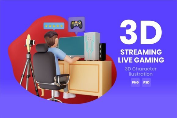 Download Streaming Live Gaming 3D Character - Streaming Collection