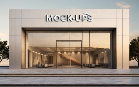 Download Storefront Facade Logo Mockup 3d - Logo mockup Collection