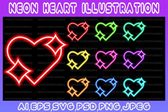 Download Heart Neon Line Illustration Art Vector - Illustration Collection