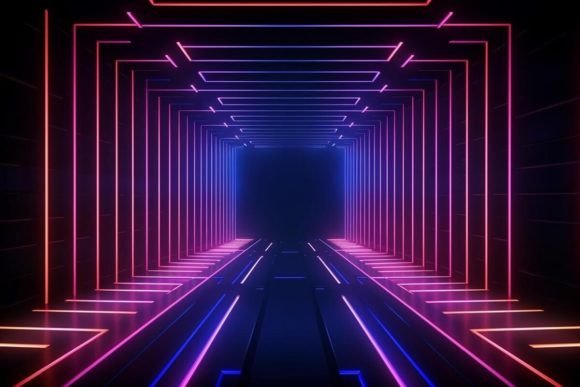 Download Graphic Illustration Neon Tunnel Lights - Illustration Collection
