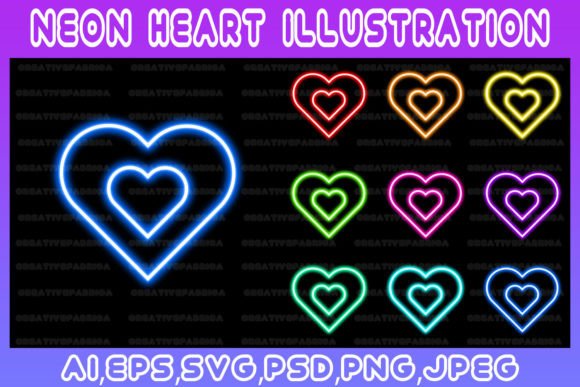 Download Heart Neon Line Illustration Art Vector - Illustration Collection
