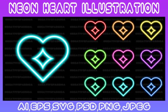Download Heart Neon Line Illustration Art Vector - Illustration Collection