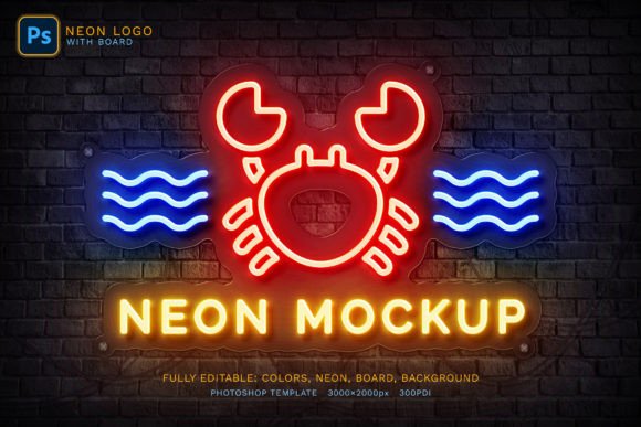 Download Neon Logo Mockup - Logo mockup Collection