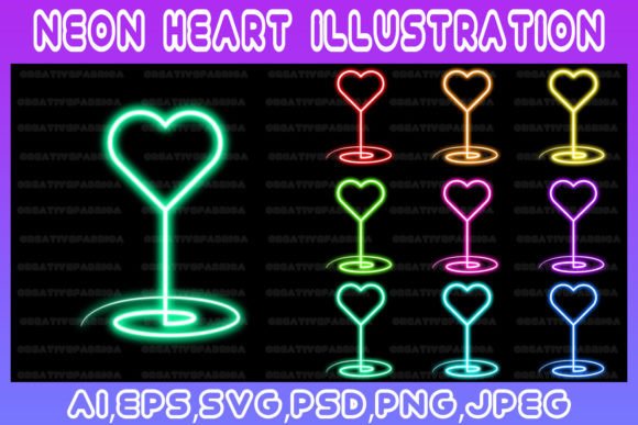 Download Heart Neon Line Illustration Art Vector - Illustration Collection