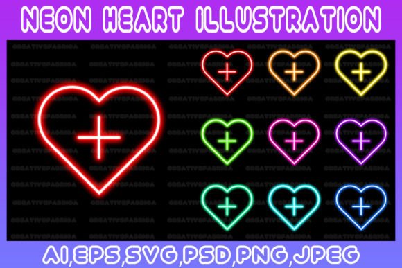 Download Heart Neon Line Illustration Art Vector - Illustration Collection